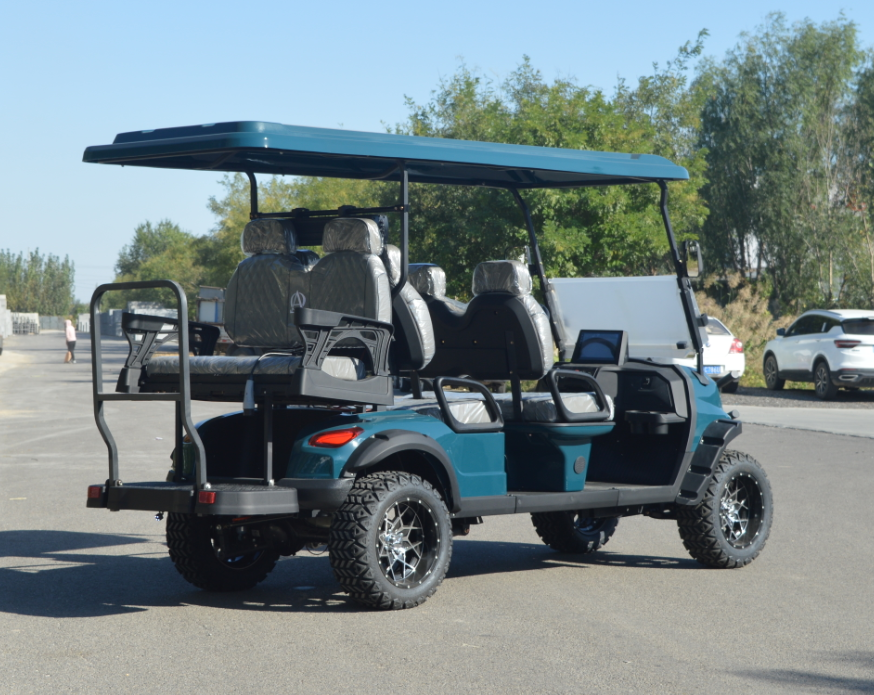 High Ground Clearance 6 Seats Utility Blue Electric Golf Cart 72V Lithium Battery 3.5-7.5 Kw Motor 30-50 Km/h Speed for Scenic