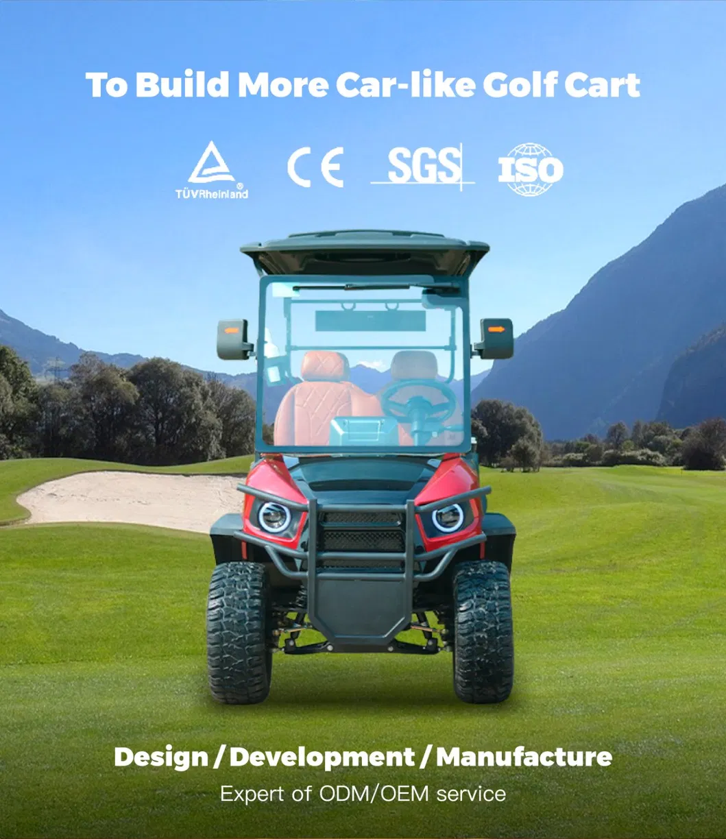 Premium 48V Street-Legal 6-Seater Electric Golf Cart with Custom Styling and Optional 4-Seat Configuration