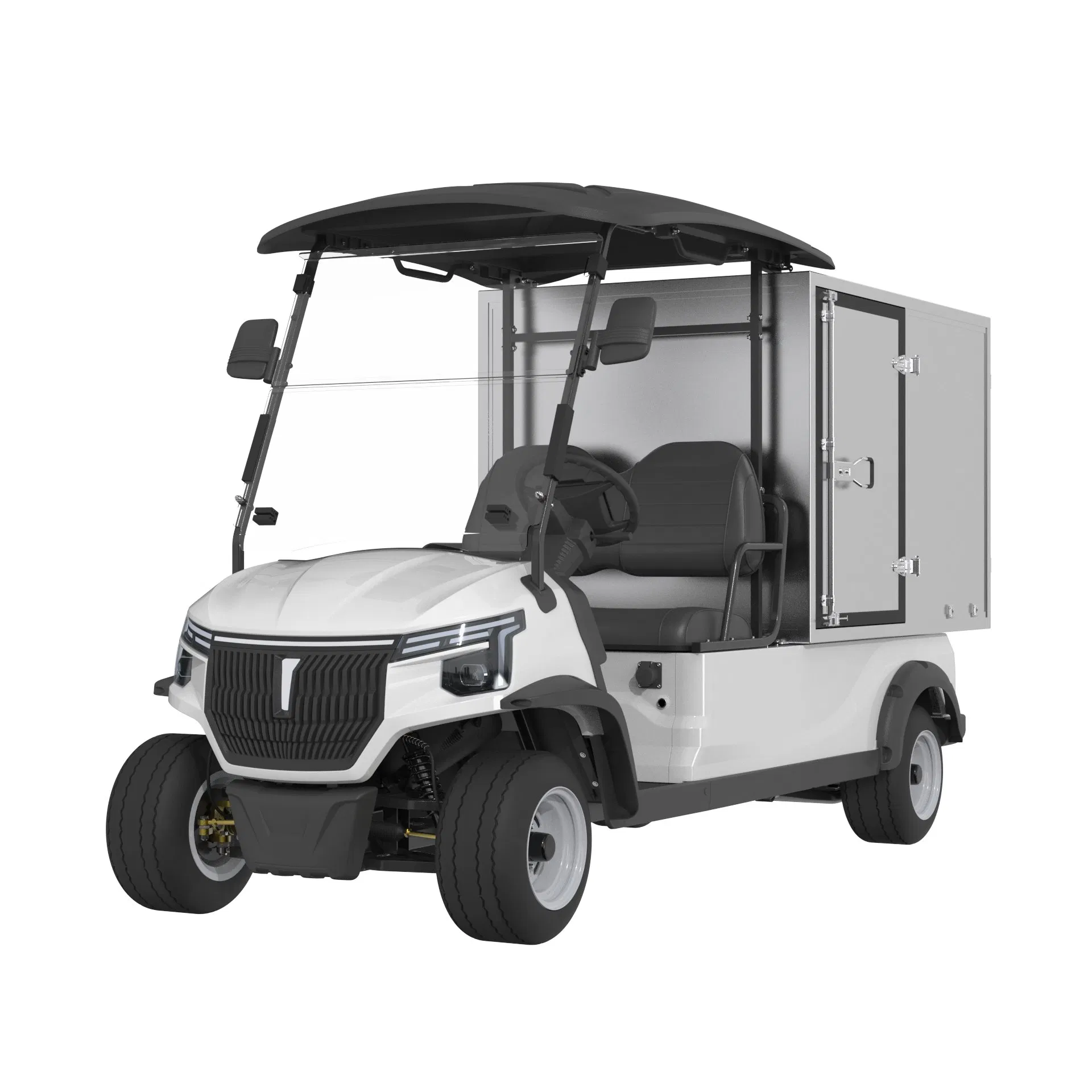 Electric Utility Cart with Fixed Cargo Box 2-Seater Golf Cart with Freight Cargo Electric Work Vehicle