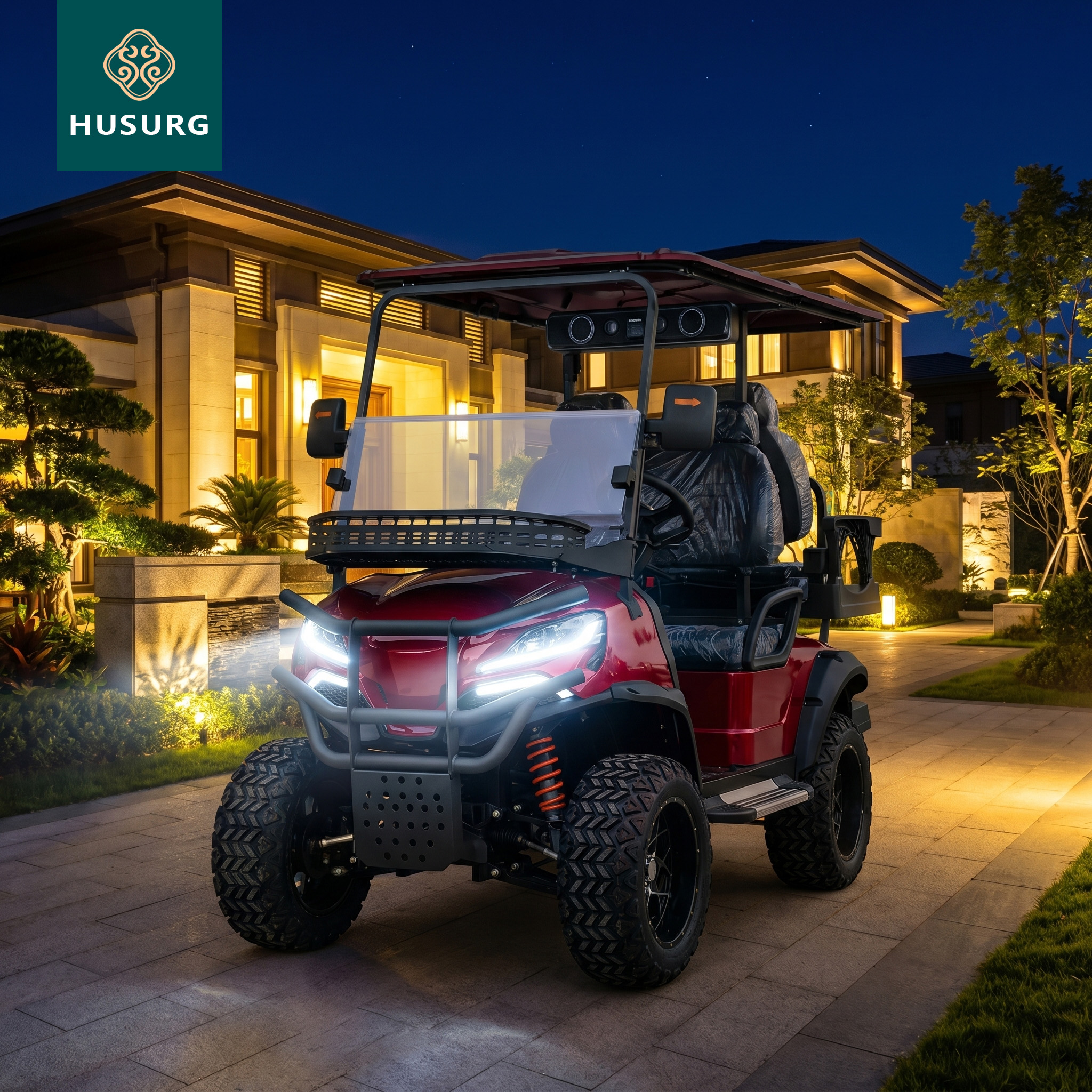 off Road Electric Golf Cart Buggy with Cargo Boxes 72V 4/8 Seater Double Row Dot Certified for Rental Use