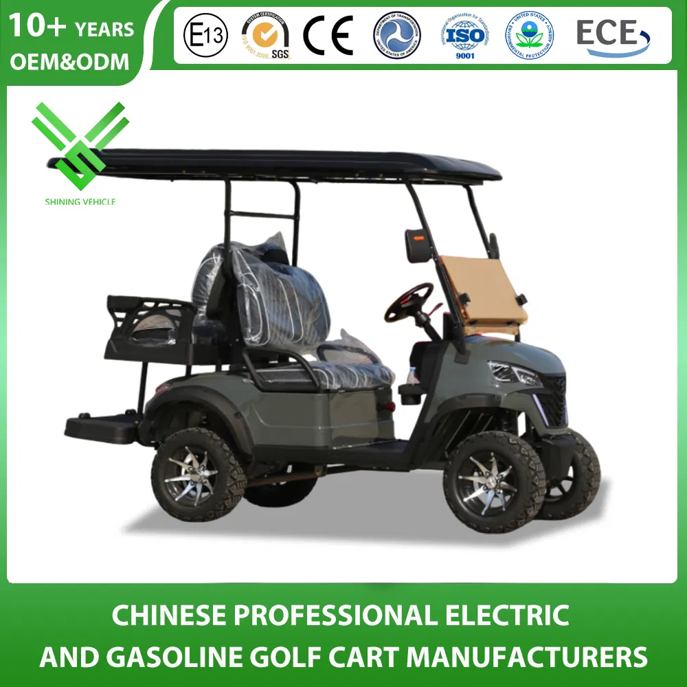 Golf Cart Factory 4 2+2 Seat All-Terrain Electric Scooter 48V Lithium Battery Vehicle off Road Tires Buggy Golf Cart for Golf Cource/Manor/Beach/Resort