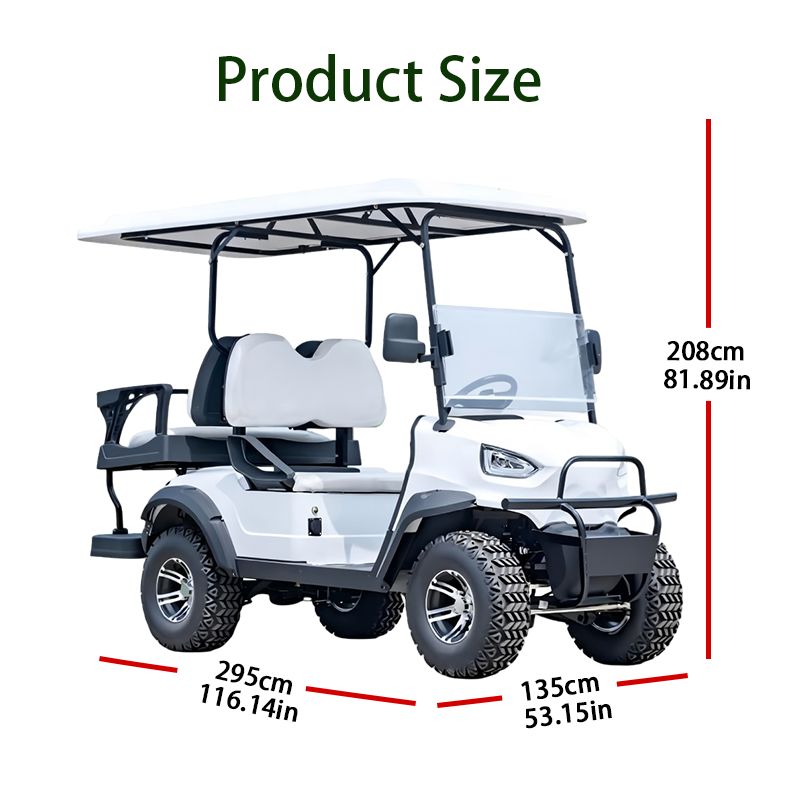 Tarion High Performance 4 Seater Electric Golf Car 35km/h Street Legal Luxury LSV 90km Range Off-Road Tires Custom Colloidal