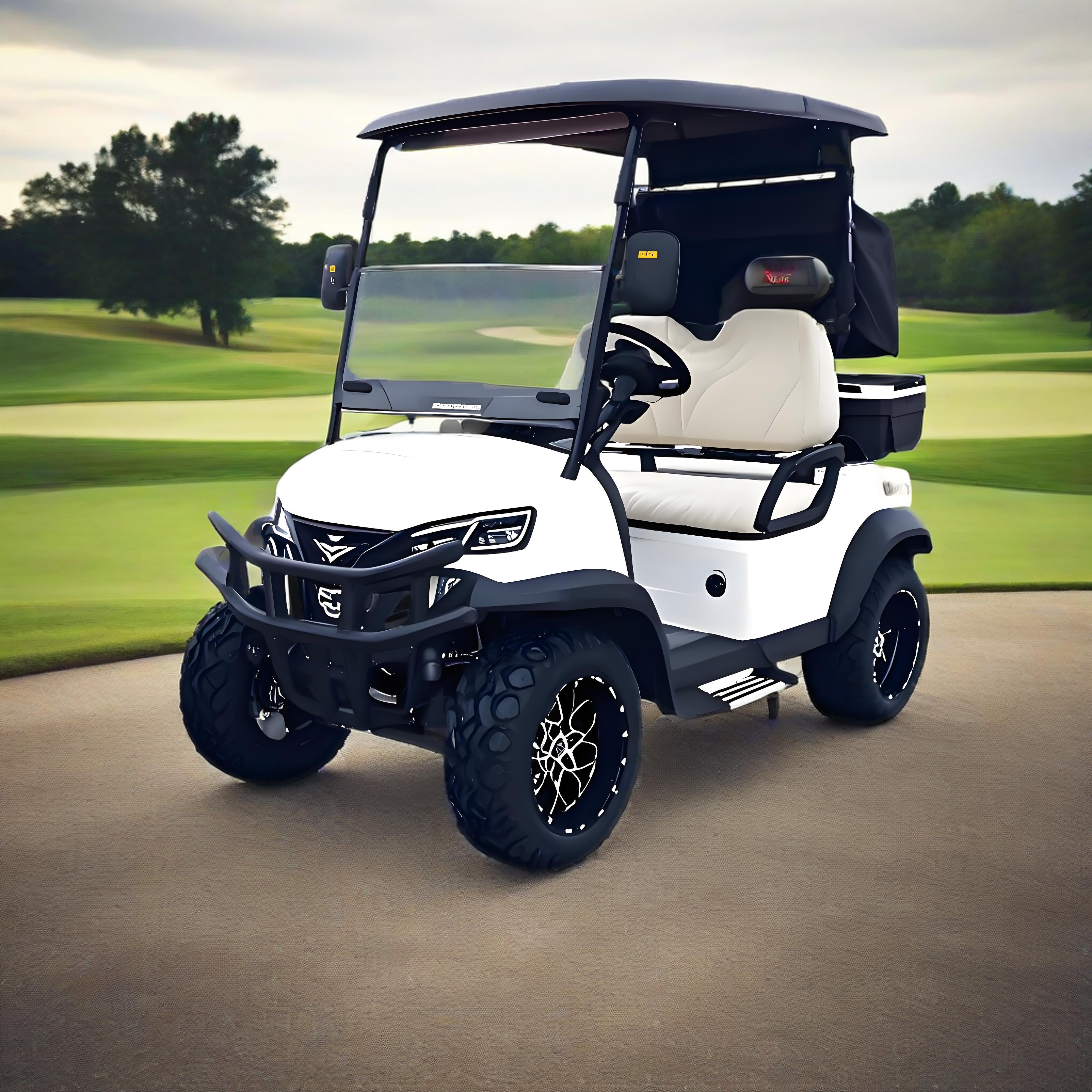 2025 Classic White Parison Electric Deluxe Golf Cart | 2 Seater with Sightseeing Features for Luxury Resorts &amp; Hotels
