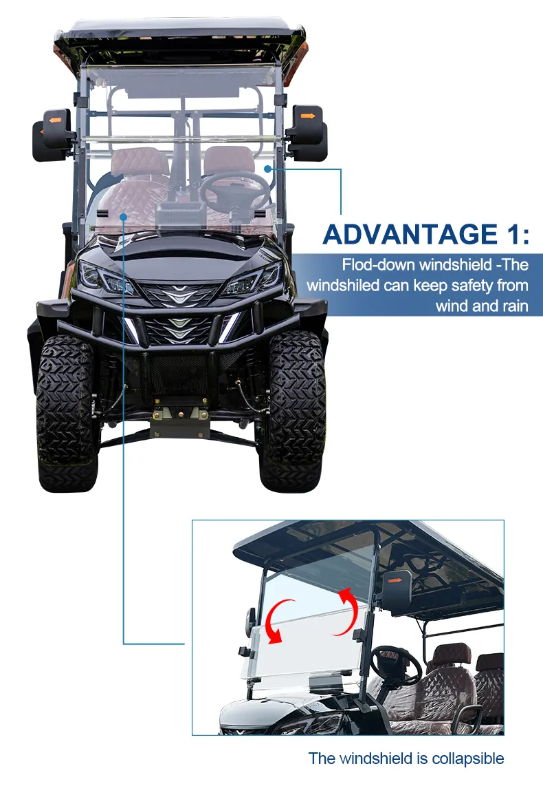 Electric Golf Car Golf Club Golf Cargo Car AC Motor Utility Wheel 6 Seater Trolley Golf Course Electric Golf Buggies Cart Manufacturer