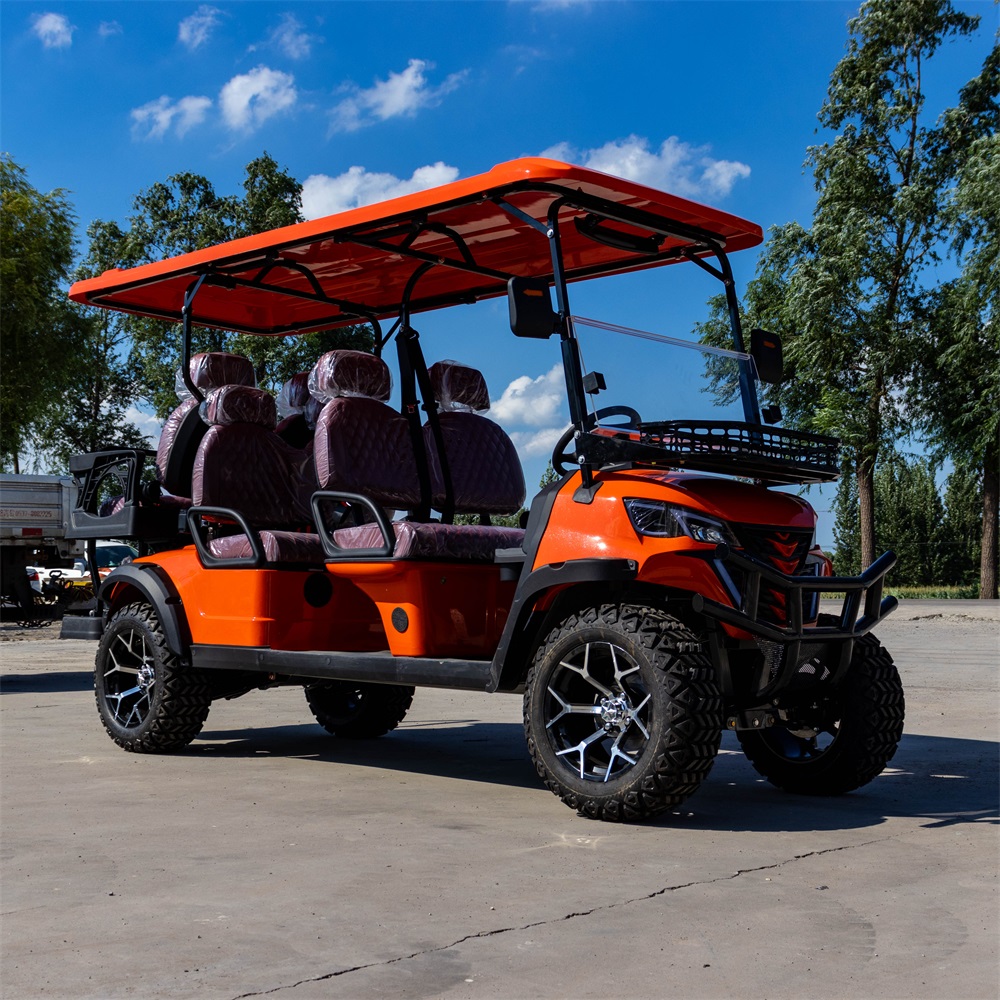 Off-Road Electric Golf Cart with Heavy Duty Suspension All Terrain Tires and High Ground Clearance for Farm and Ranch Use