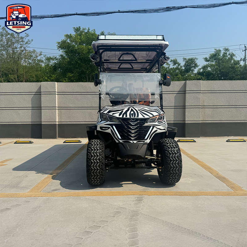Customized 4-wheel Drive 6-seater Electric Golf Cart Upgrade with Solar Panels, Suitable for Resort Clubs
