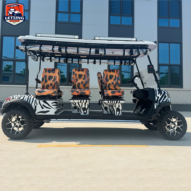 Customized 4-wheel Drive 6-seater Electric Golf Cart Upgrade with Solar Panels, Suitable for Resort Clubs