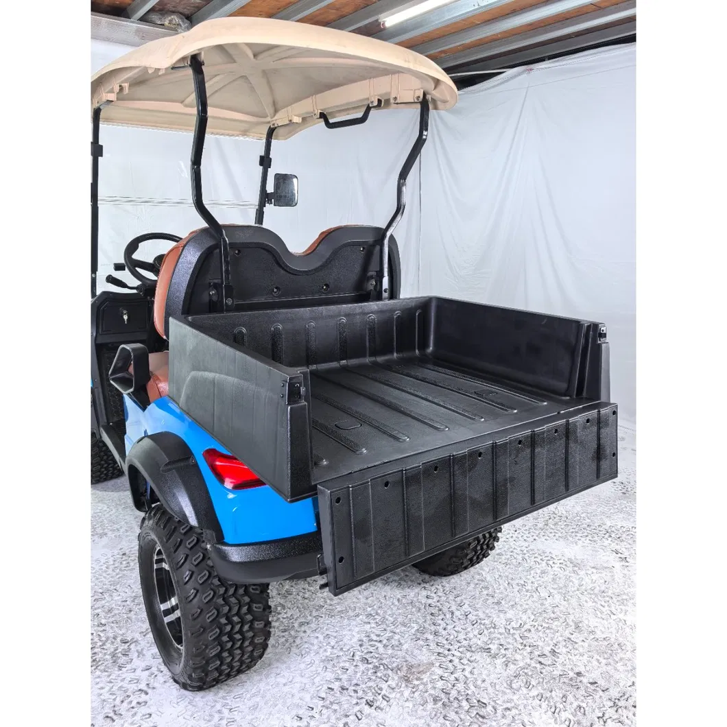 Powerful 5kw Motorized Golf Cart for Two, Equipped with Spacious Cargo Dump for Versatile Use