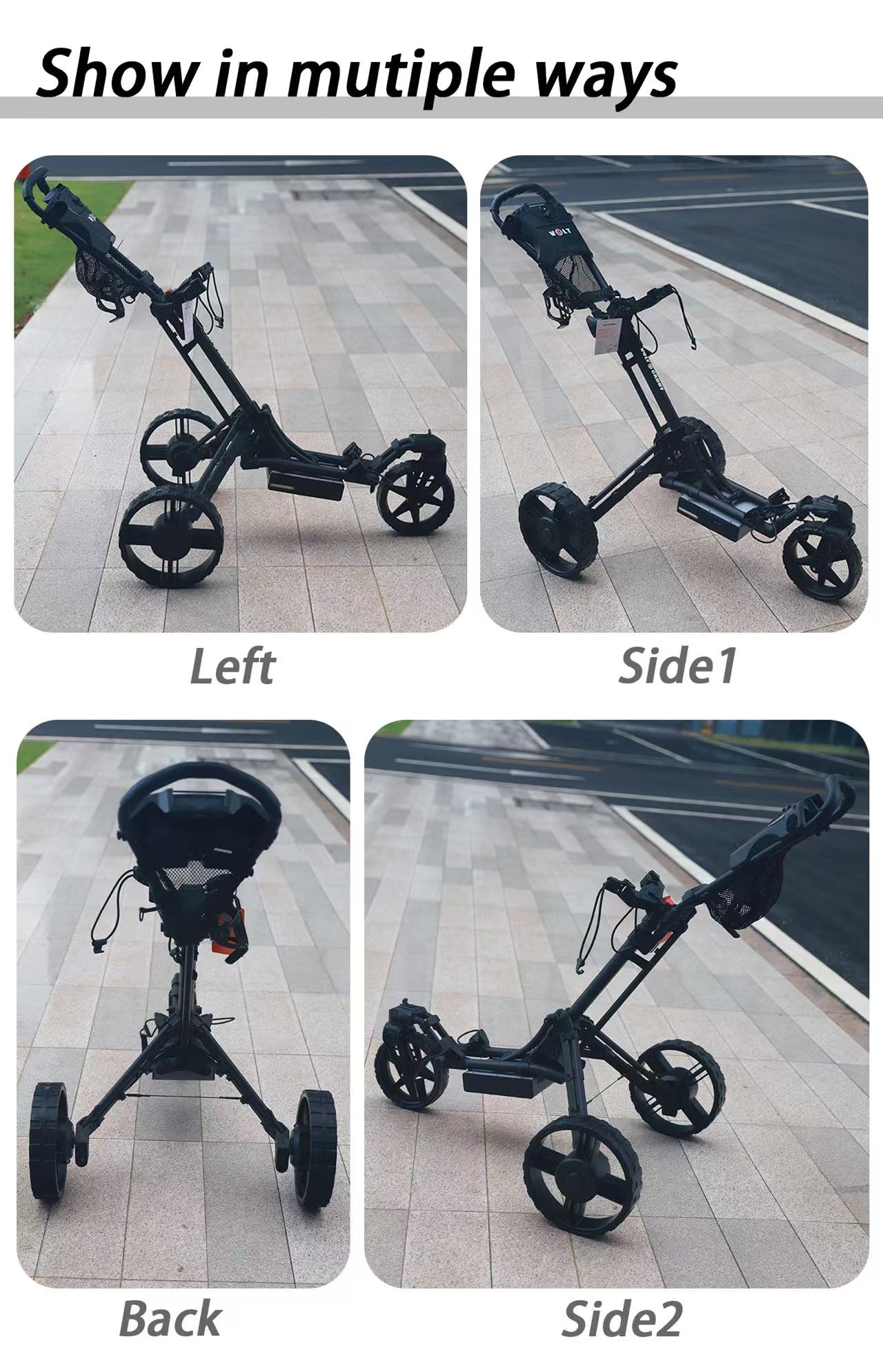 All Terrain Electric Golf Cart 40 Degree Hill Climb High Torque Dual Motor Remote Control 6 Axis Gyro Straight Line Tracker Sys