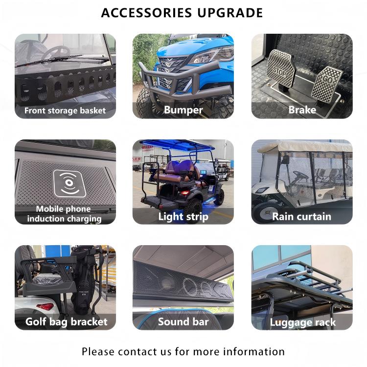 Electric Off-road Hunting Golf Cart with 4 Seats Metal Frame Curtis Controller High Speed Heavy Duty 48v Battery 90km Range