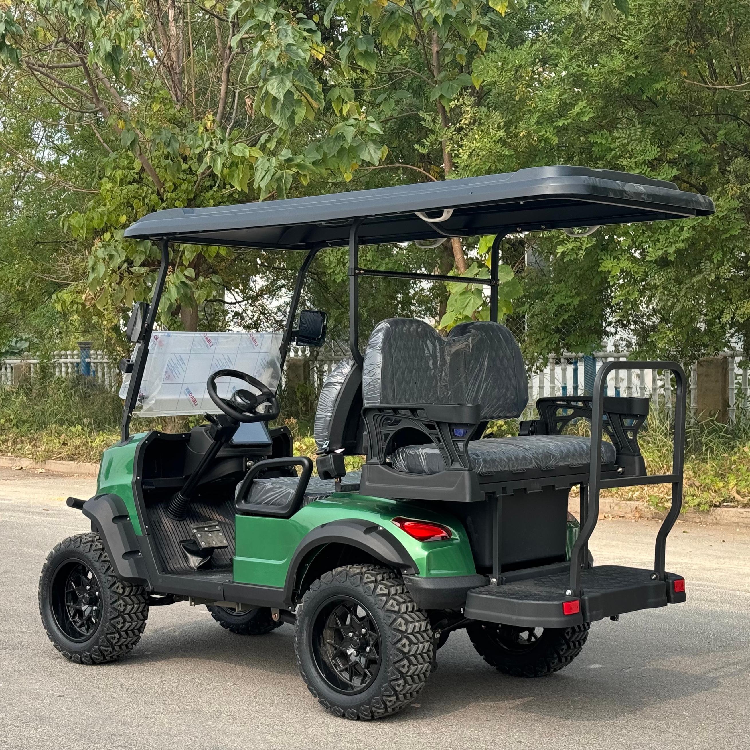 Heavy Duty Golf Cart 72V 150Ah Battery Grass Tires GPS Navigation Golf Carts