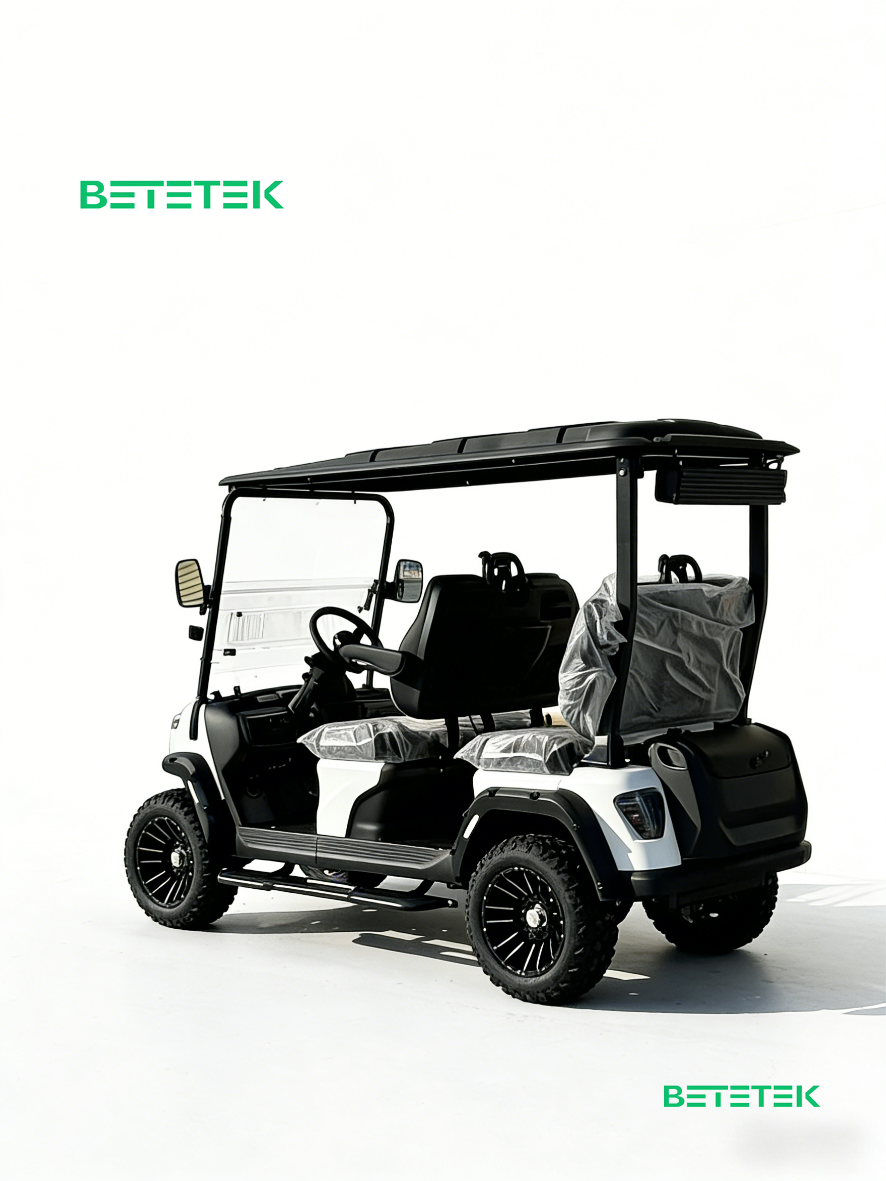 BETETEK Production Base Reinforced 4 Seater Full Electric Heavy Load Bearing Stable Driving Golf Cart for Estate Golf Club