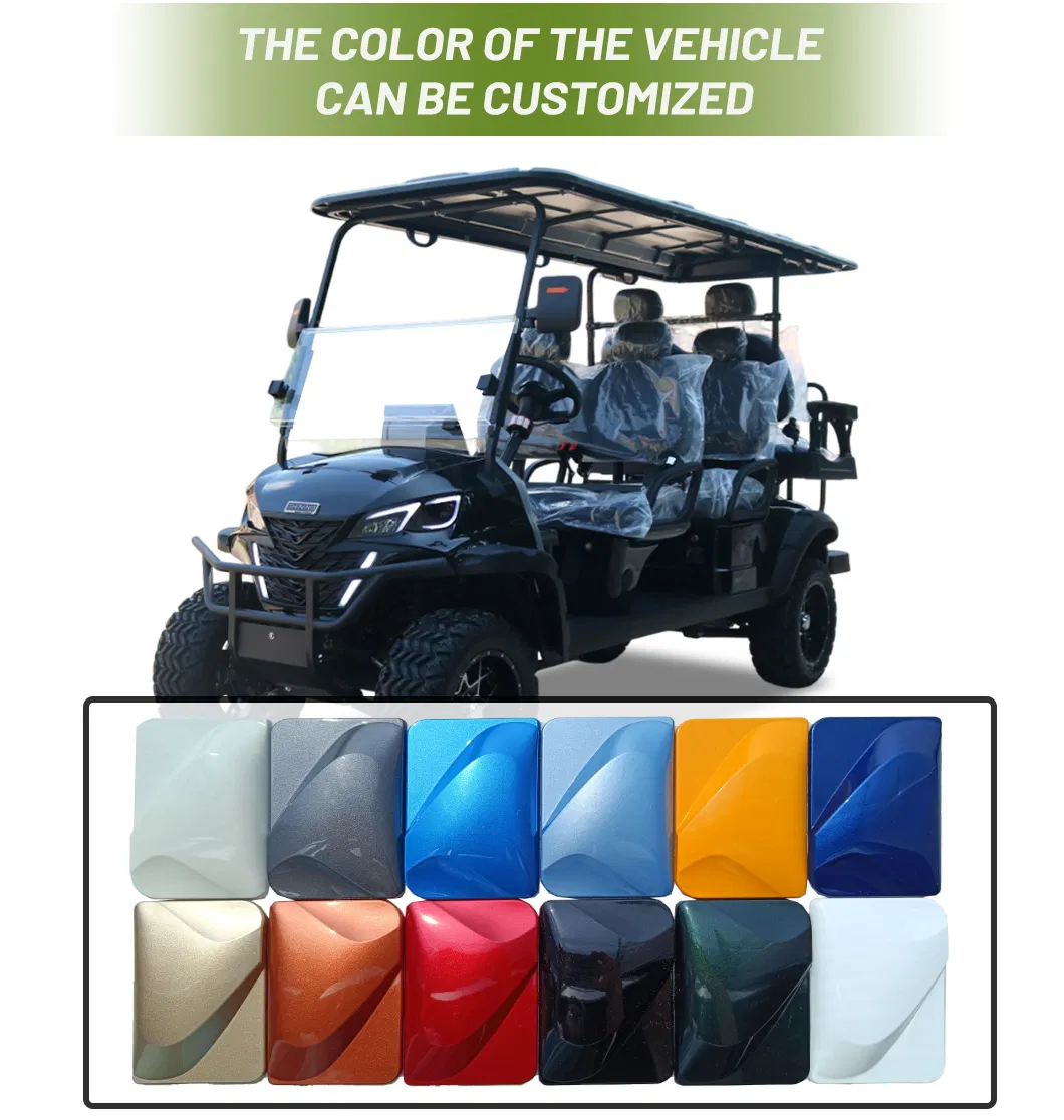 New 6 Person Smart Electric Golf Car 6 Seater Solar Golf Cart
