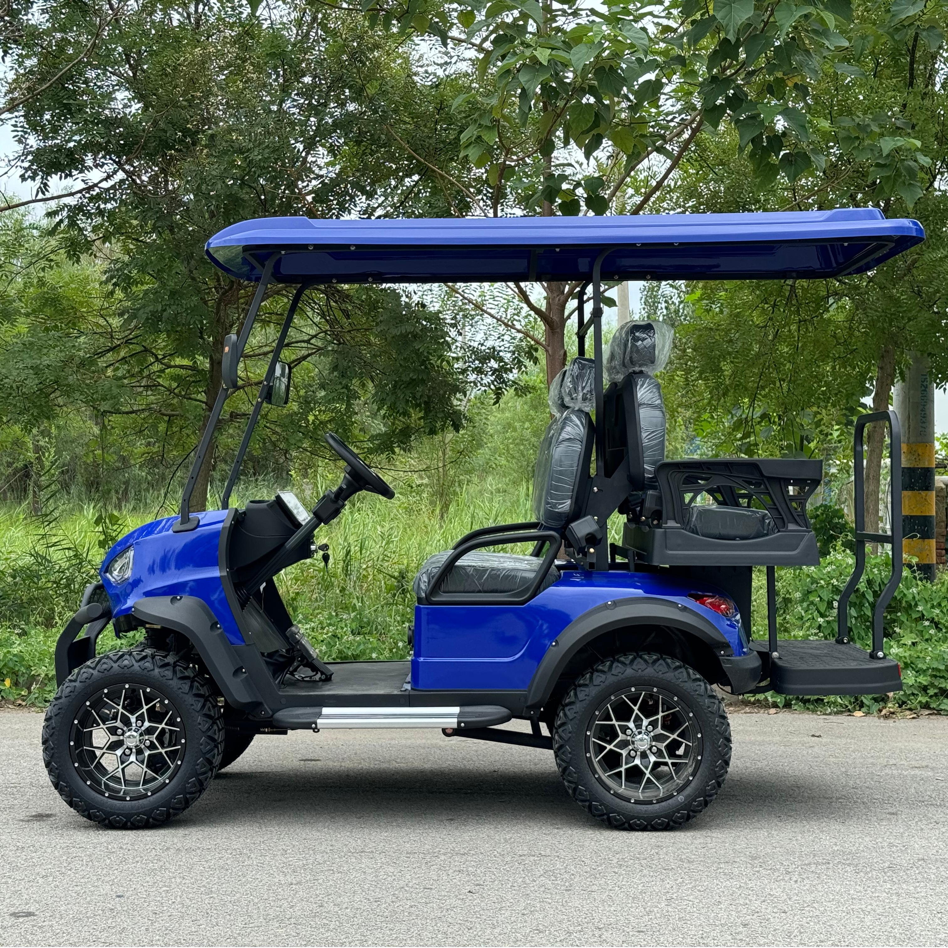 Heavy Duty Golf Cart 72V 150Ah Battery Grass Tires GPS Navigation Golf Carts