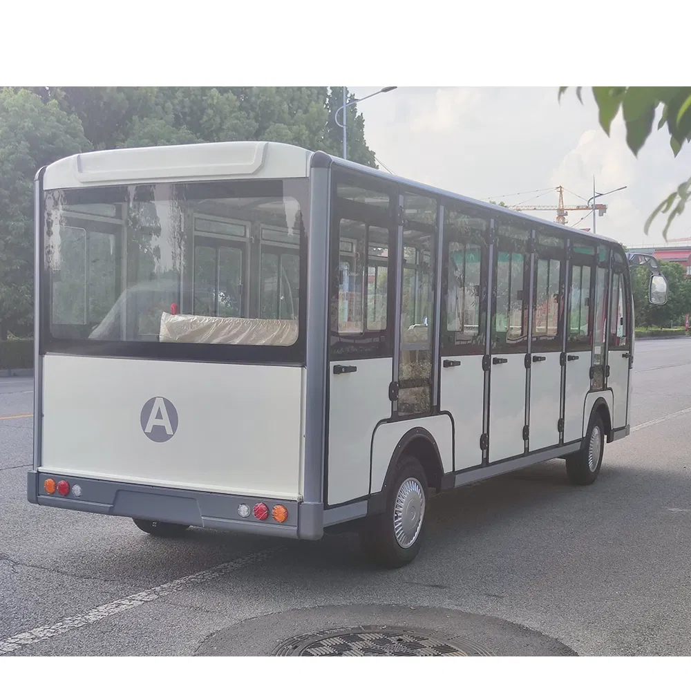 Battery Powered 23 Seats City Passenger Vehicle Tour Shuttle Electric Enclosed Sightseeing Bus