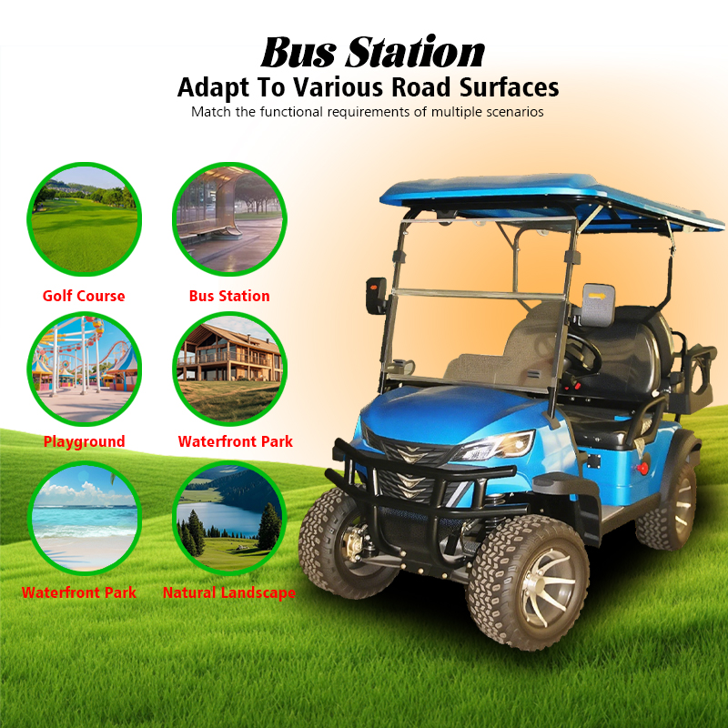Tarion Compact Lifted Off-Road Tires 4 Seater 60v Battery Electric Golf Cart with 35KM/H Speed 90km Range for Club/Event Rental