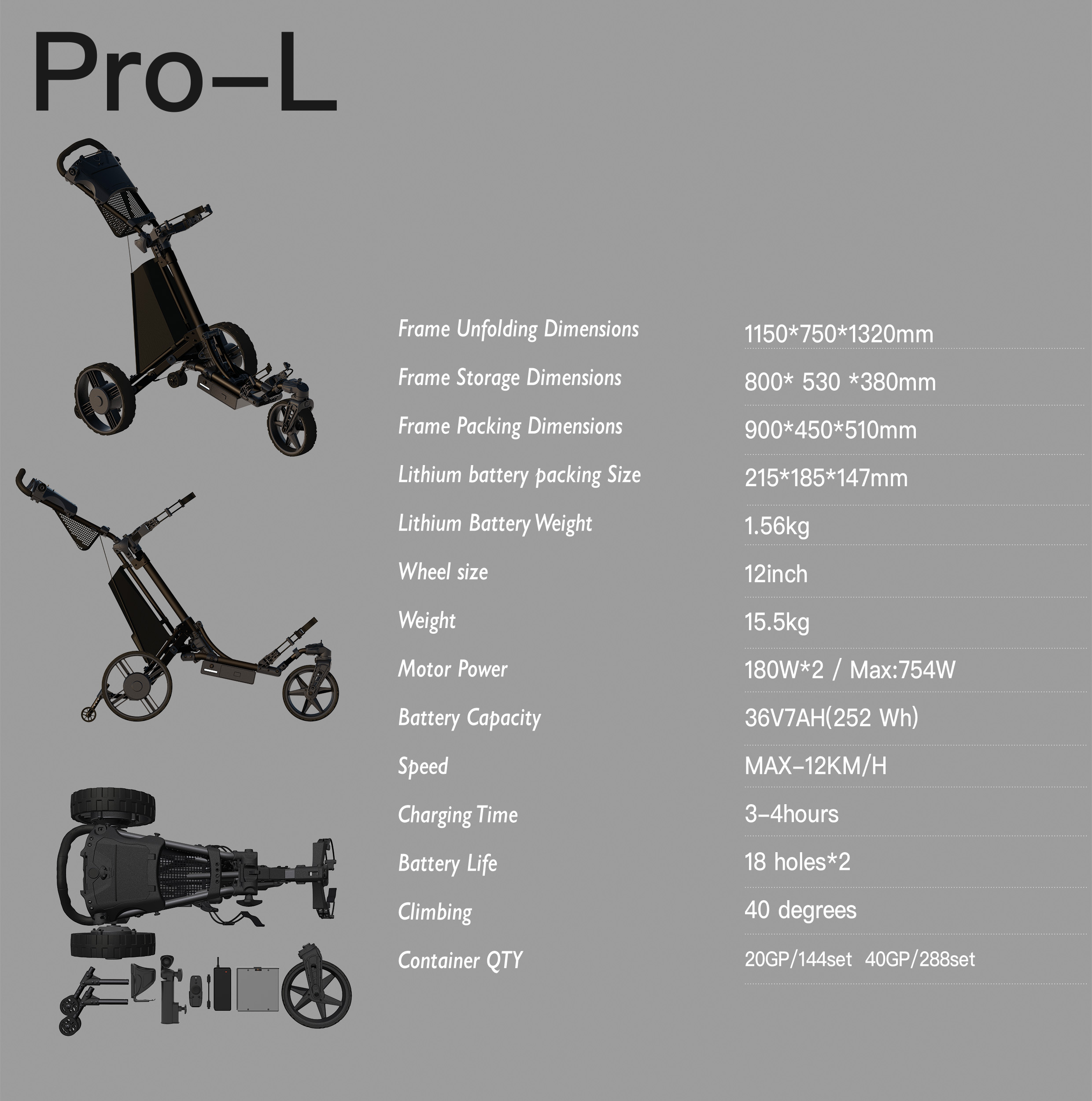 All Terrain Electric Golf Cart 40 Degree Hill Climb High Torque Dual Motor Remote Control 6 Axis Gyro Straight Line Tracker Sys