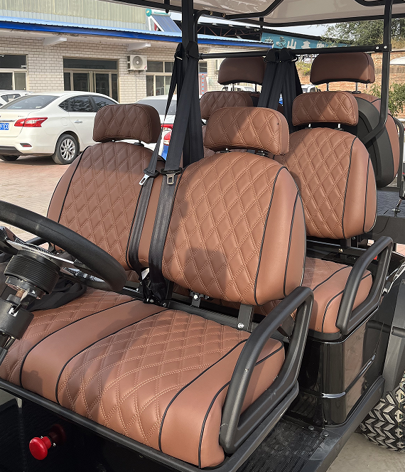 Off-road electric 4 seater golf cart detailed view