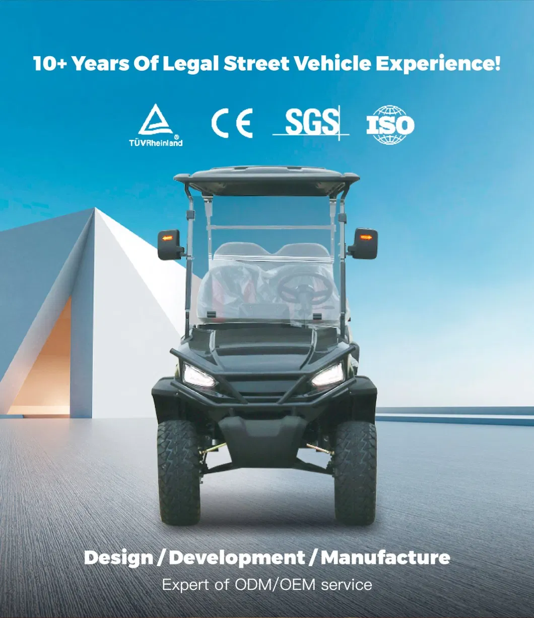 Luxury Design Street Legal Electric 6 Seater Golf Cart with 48V Battery Accept Customization Golf Car