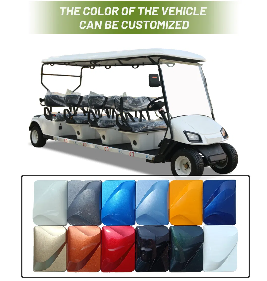 Resort Hospital OEM Utility Matte Black 8 Person Electric Vehicle Lifted Golf Carts