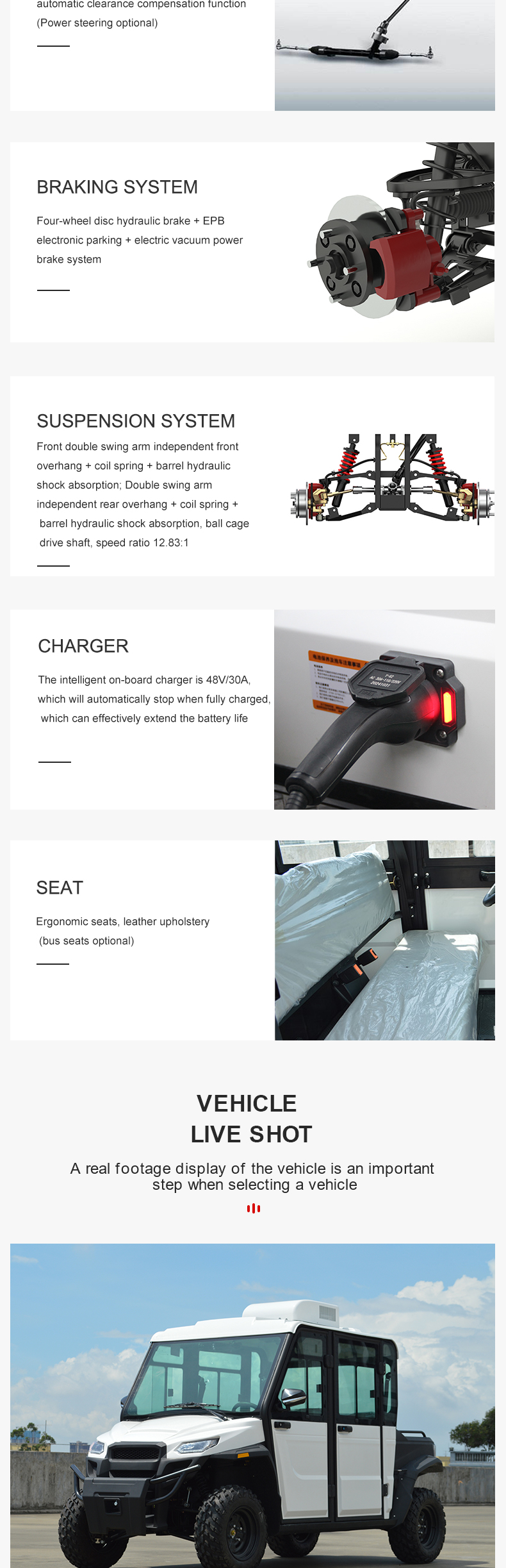 Electric golf buggy details