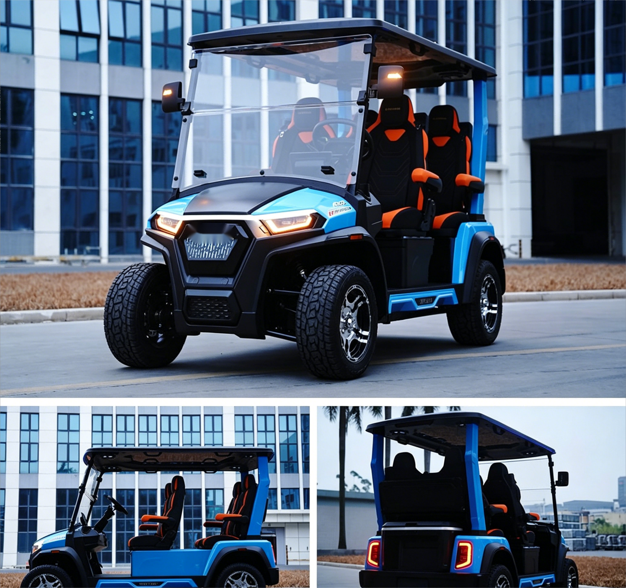 D202 Customized Golf Cart 4 Seater 72V Lithium Battery 4WD Off Road With Gps