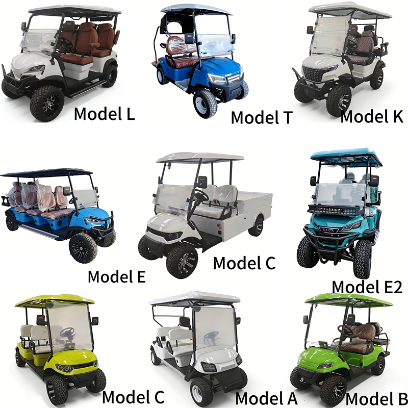 Customized Service 2+2-seater Cart Solar Panel Four Wheel Electric Golf Cart 48V Battery 50-70km Range Steel Chassis Intelligent