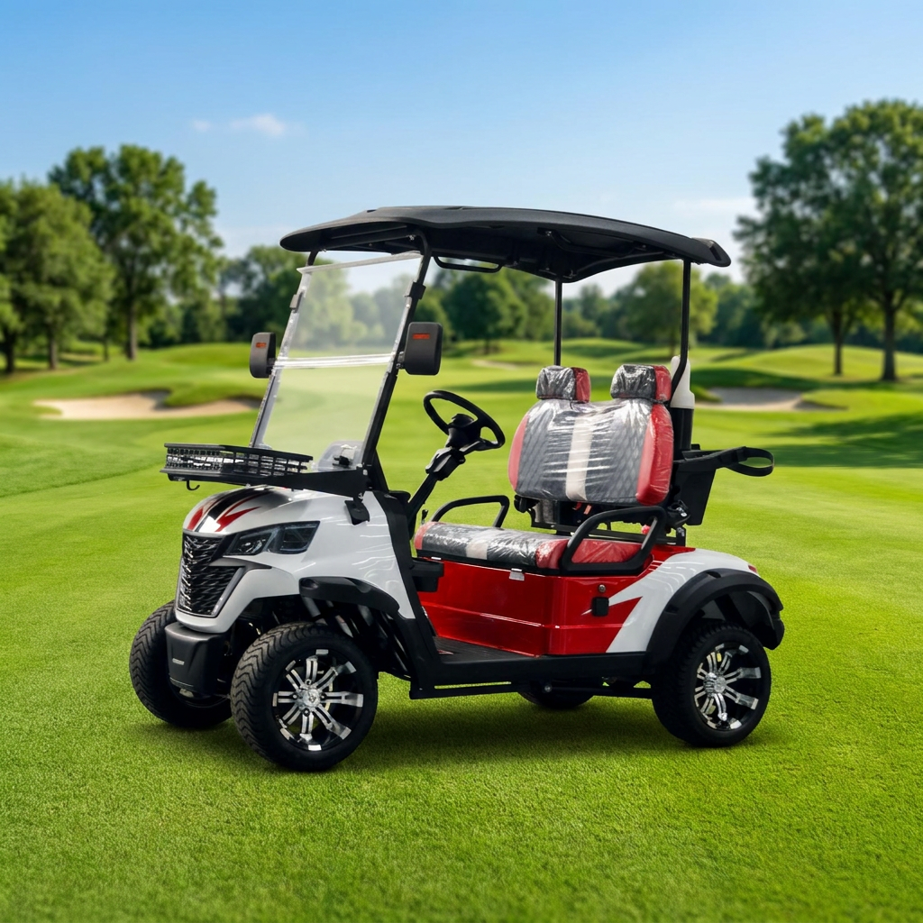 High Quality 2 Seater Lithium Battery Golf Cart Off Road Club Golf Car with Rain Canopy Suitable for Golf Courses Estate