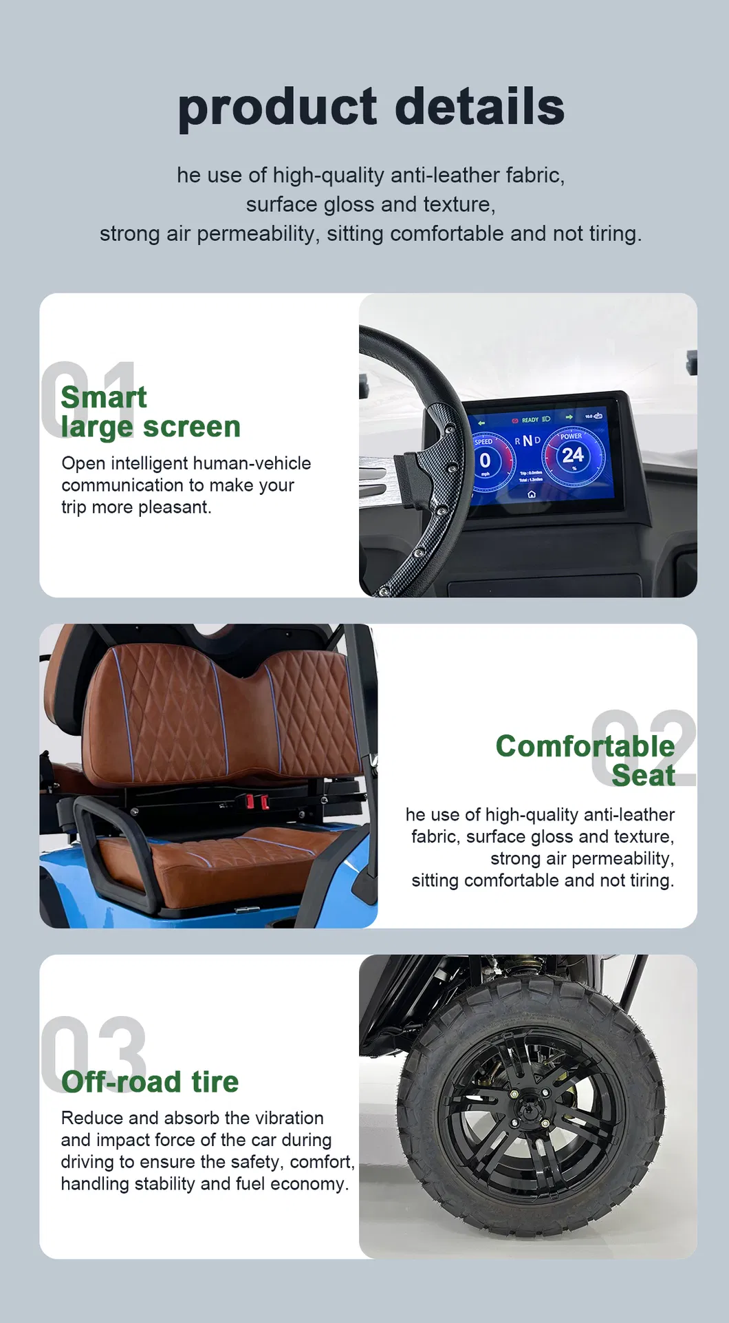 Smart Design Compact Size Electric Golf Cart with Padded Cushion