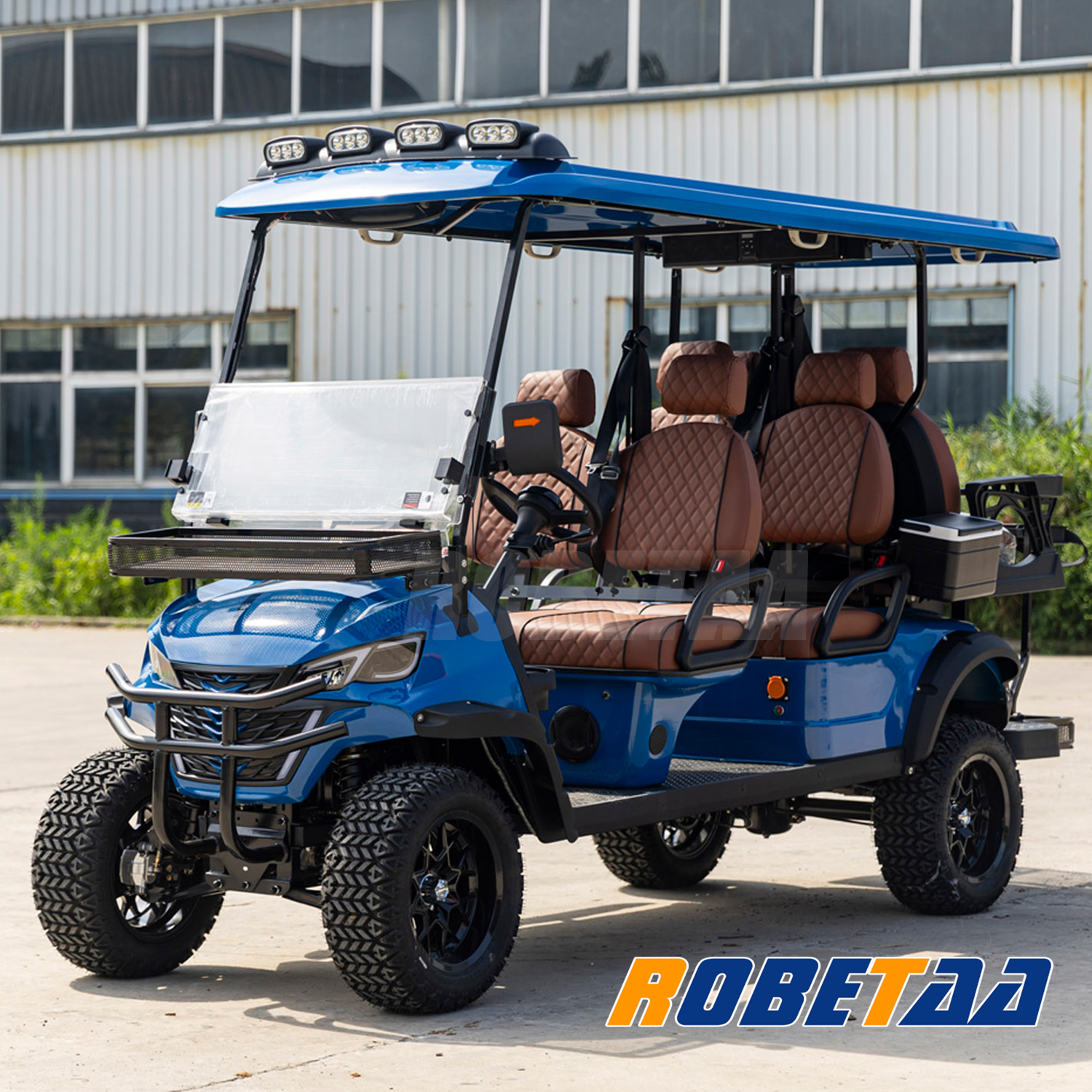 Robetaa 6 Passenger Electric or Gas Golf Cart Wholesale Luxury Golf Carts Accept Customized Seats and Colors