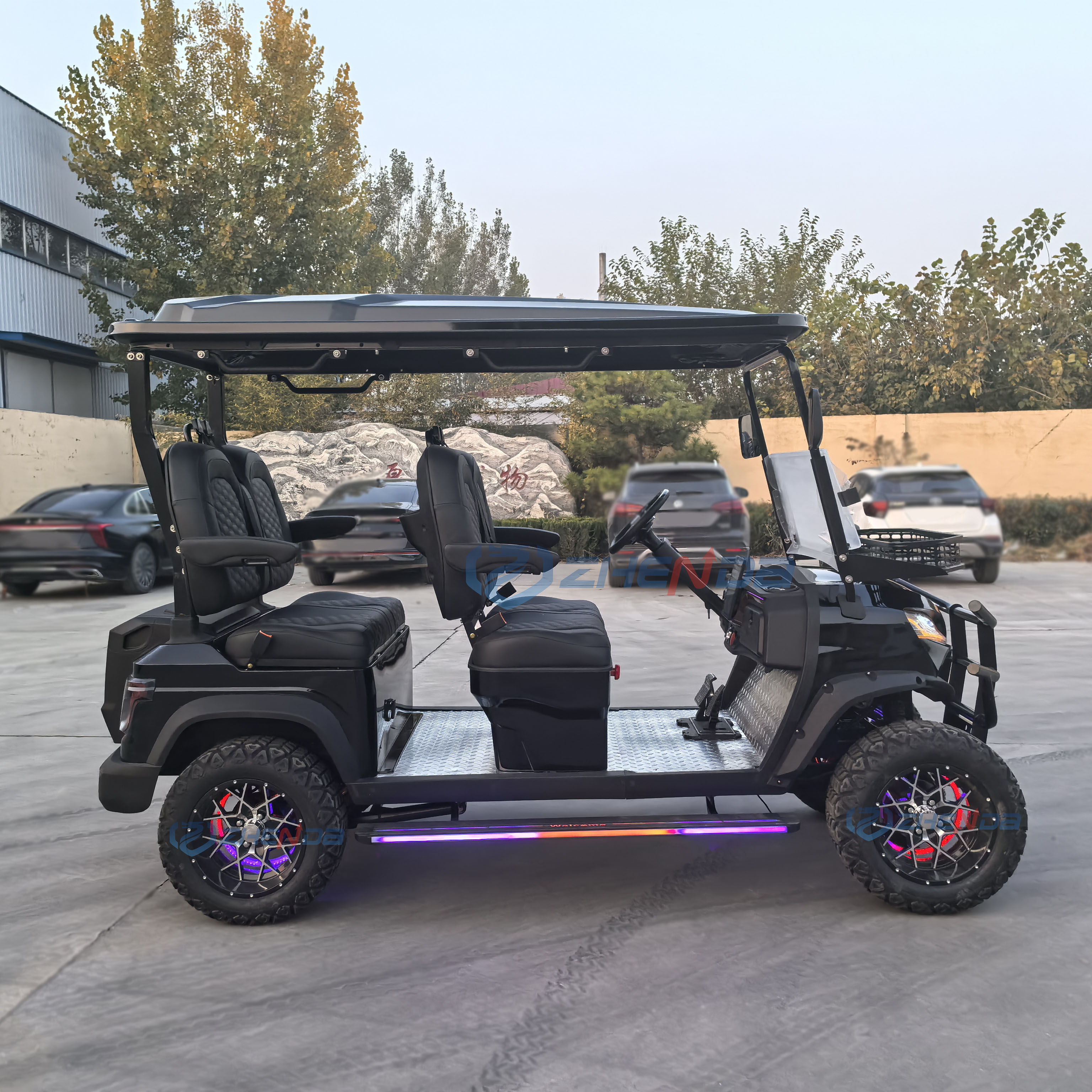 Customizable Solar Panel Electric Golf Cart 4 Seater Sightseeing Golf Scooter Off Road Club Car Deposit on Sale