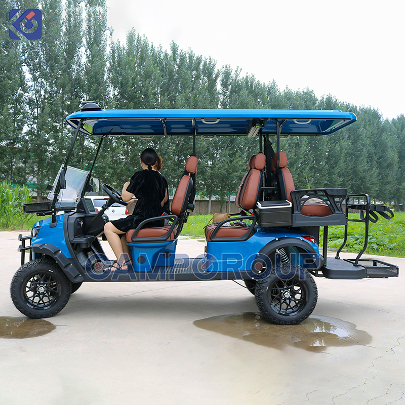 Camp Customizable Solar Panel Electric Golf Cart 6 Seater Sightseeing Golf Scooter Off Road Club Car