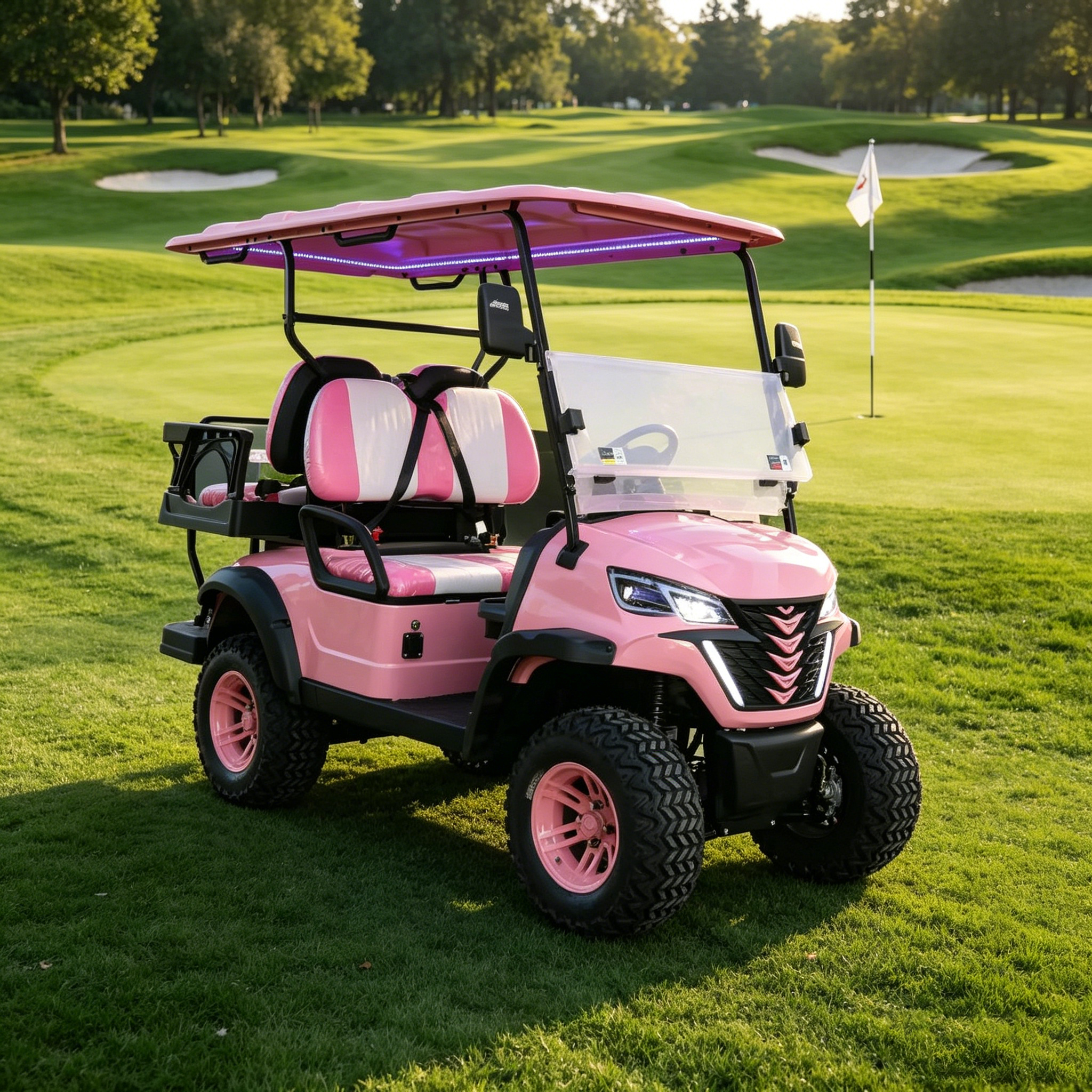 Heavy Duty Rental Fleet Electric Golf Cart 4-Seater Maintenance Free Lithium Battery 48V 5000W AC Motor 70-90km Range 4-wheel