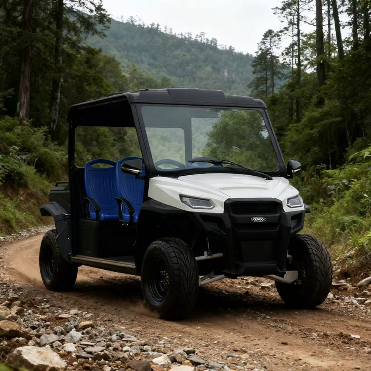 Lvtong Electric 4x4 4-Seater UTV Scooter Go Kart 4 Seats Golf Cart Off Road Electric Hunting Golf Cart Street Legal