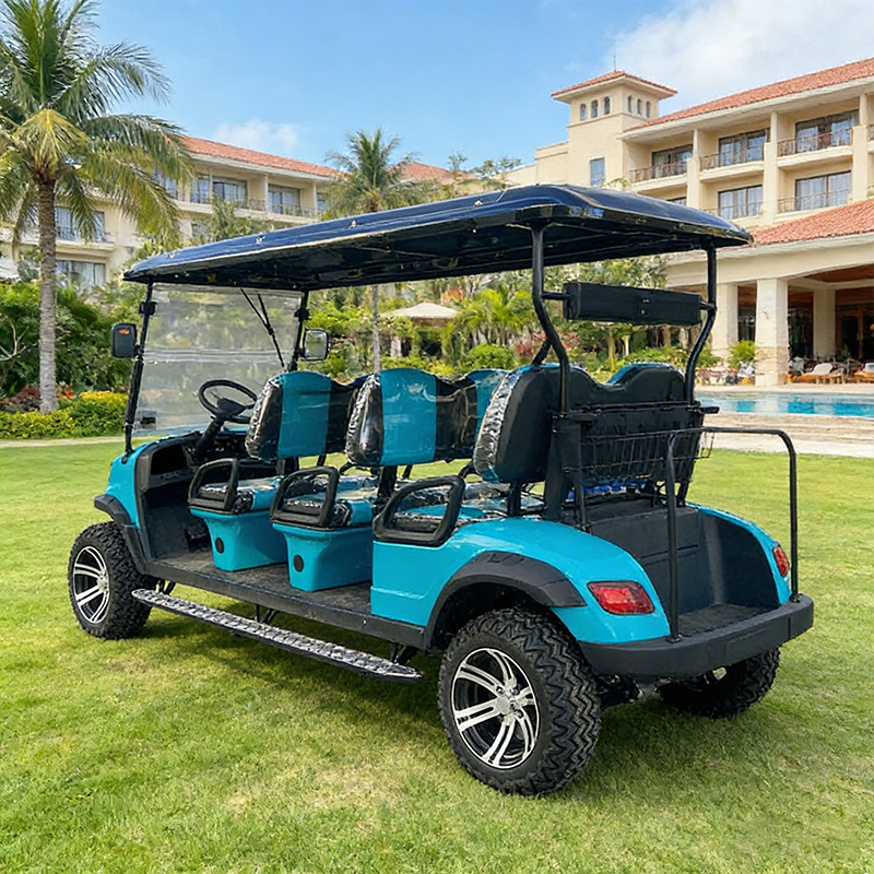 Luxury Club Car 6-Seater All-Terrain Electric Golf Cart with 5KW Steel Frame 70-90km Range CE Certified
