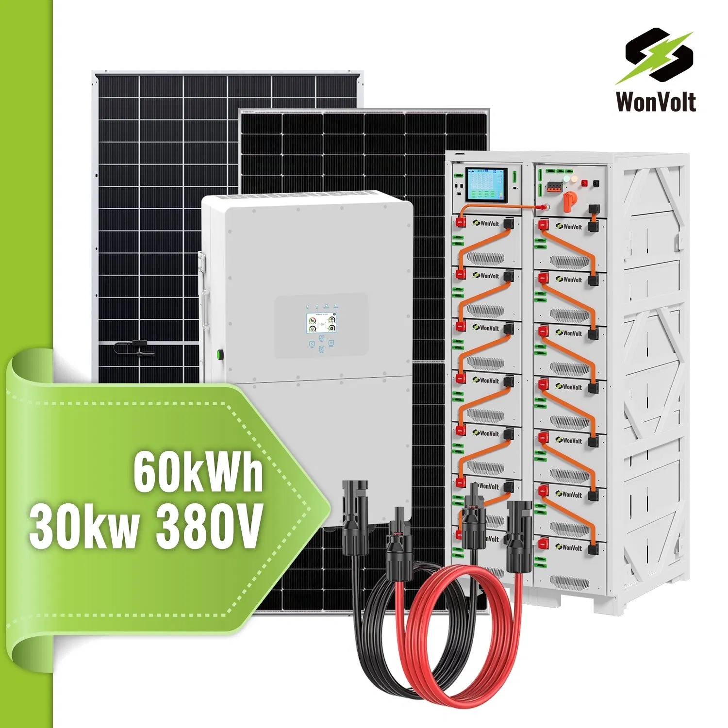 Deye 10kw 20kw 30kw 40kwh 50kwh 64kwh Modular Lithium Battery System with BMS Hybrid Inverter Solar Panel Energy System