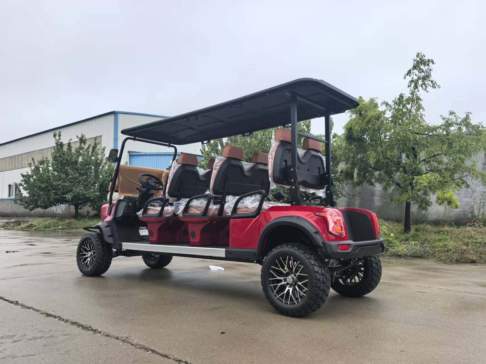 CE Street Legal 48V Lithium 6 Seater 30-50km/h Speed Side Tool Boxes Luxury Resort Hunting 6 Passenger Electric Golf Cart Buggy