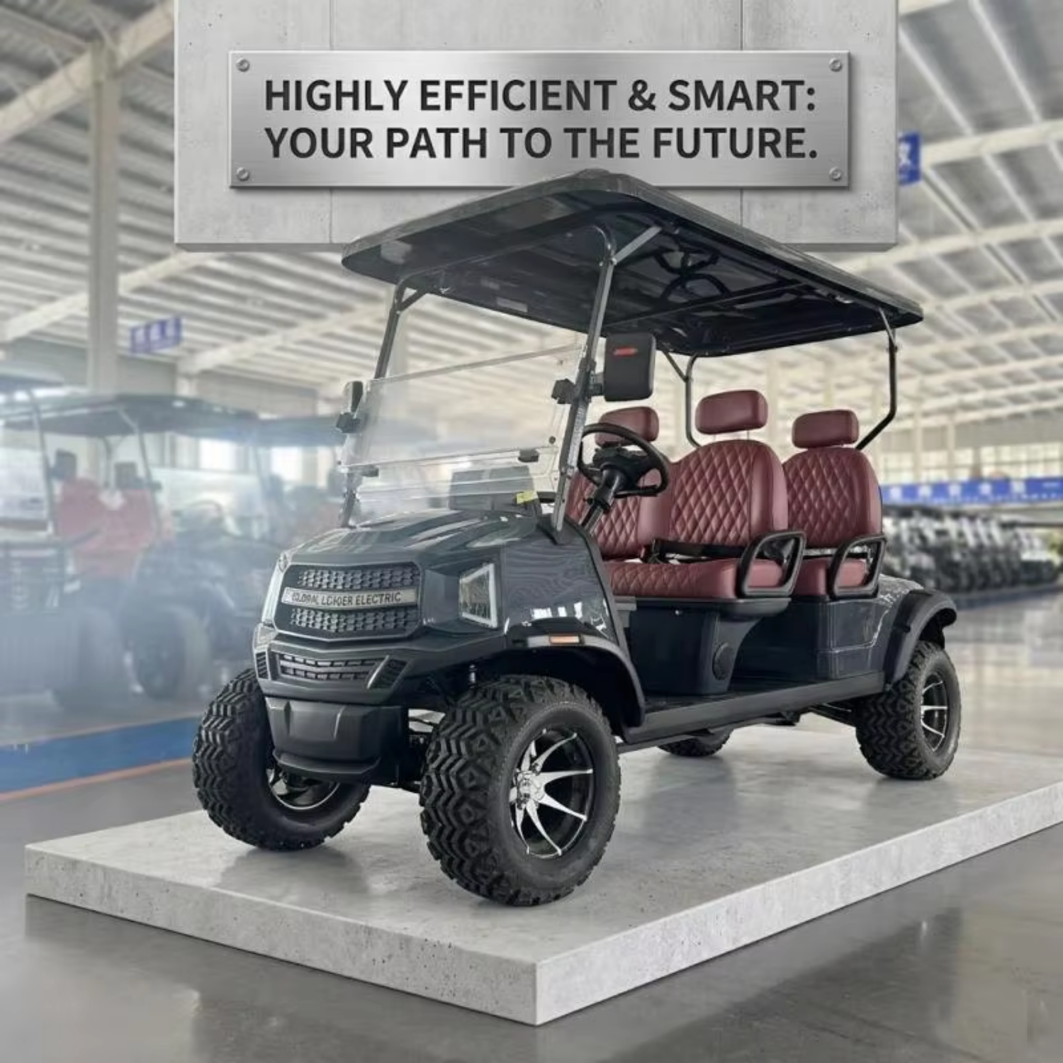 Professional Street Legal 4 Seater Electric Golf Cart Neighborhood Vehicle for Rental Fleet Use EV