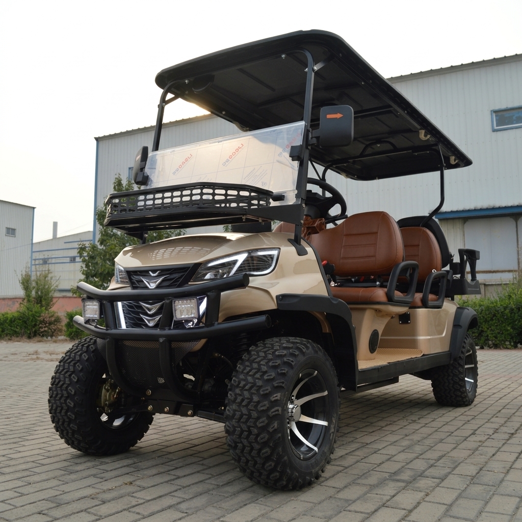 Customizable Colors Six-seater Electric Golf Cart, Golf Cart 6 Seater Electric Lithium Solar Powered Golf Cart