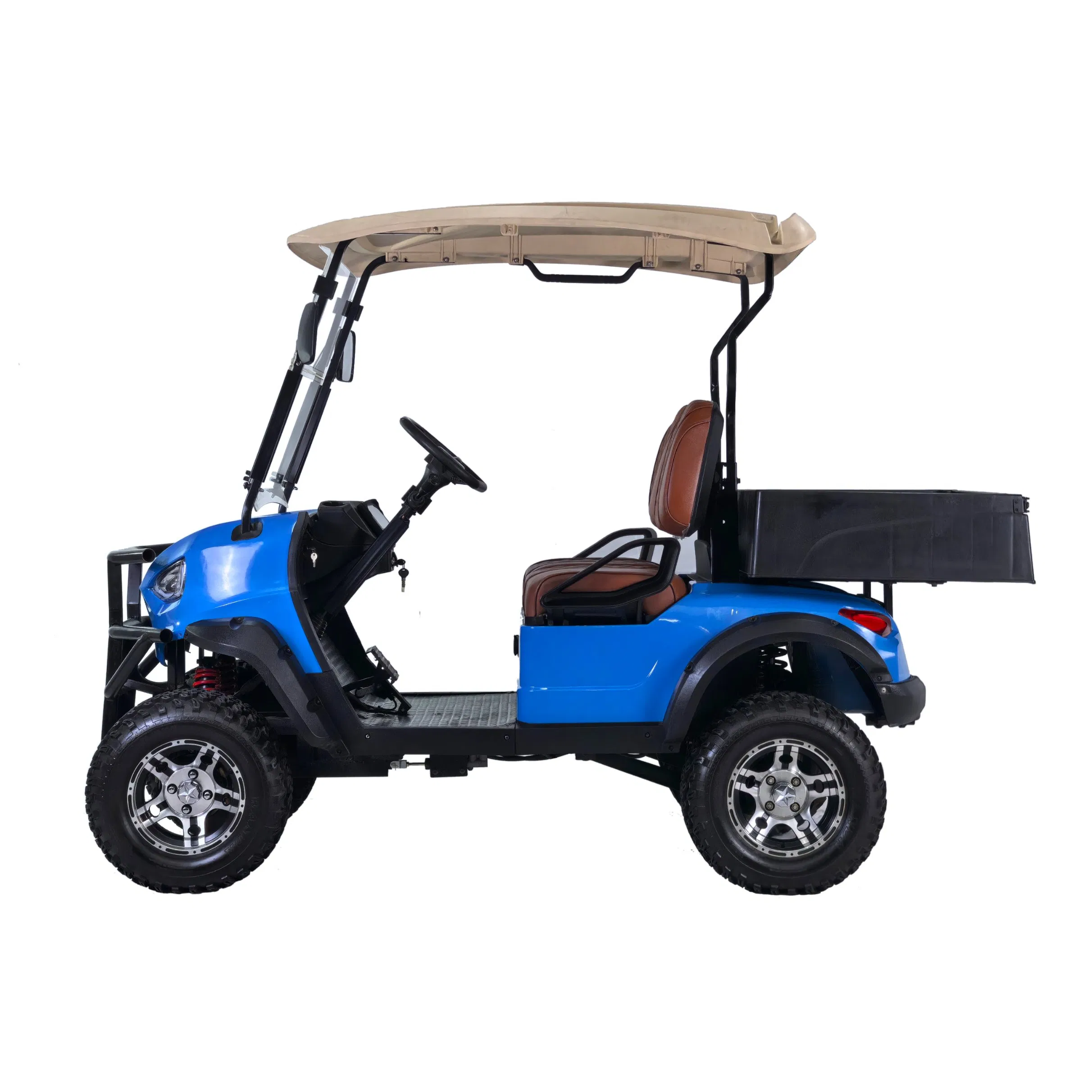 Powerful 5kw Motorized Golf Cart for Two, Equipped with Spacious Cargo Dump for Versatile Use