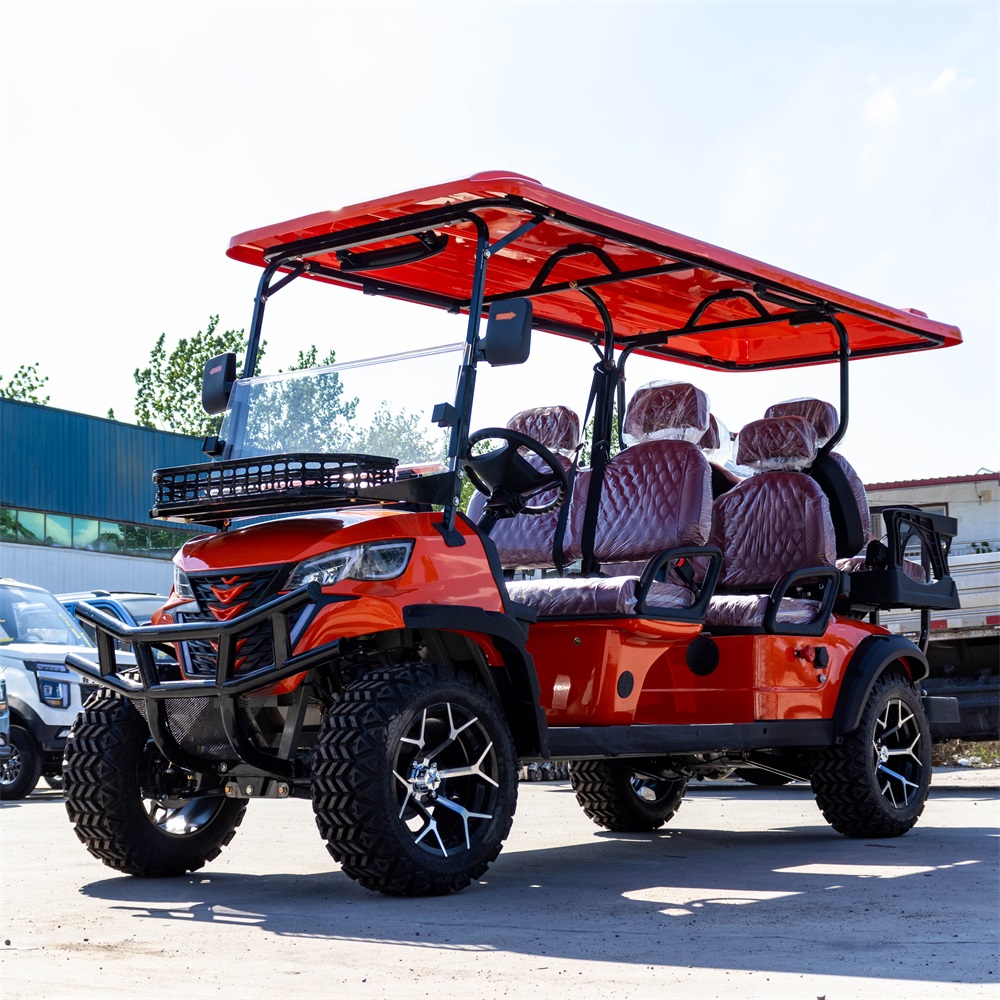 Off-Road Electric Golf Cart with Heavy Duty Suspension All Terrain Tires and High Ground Clearance for Farm and Ranch Use