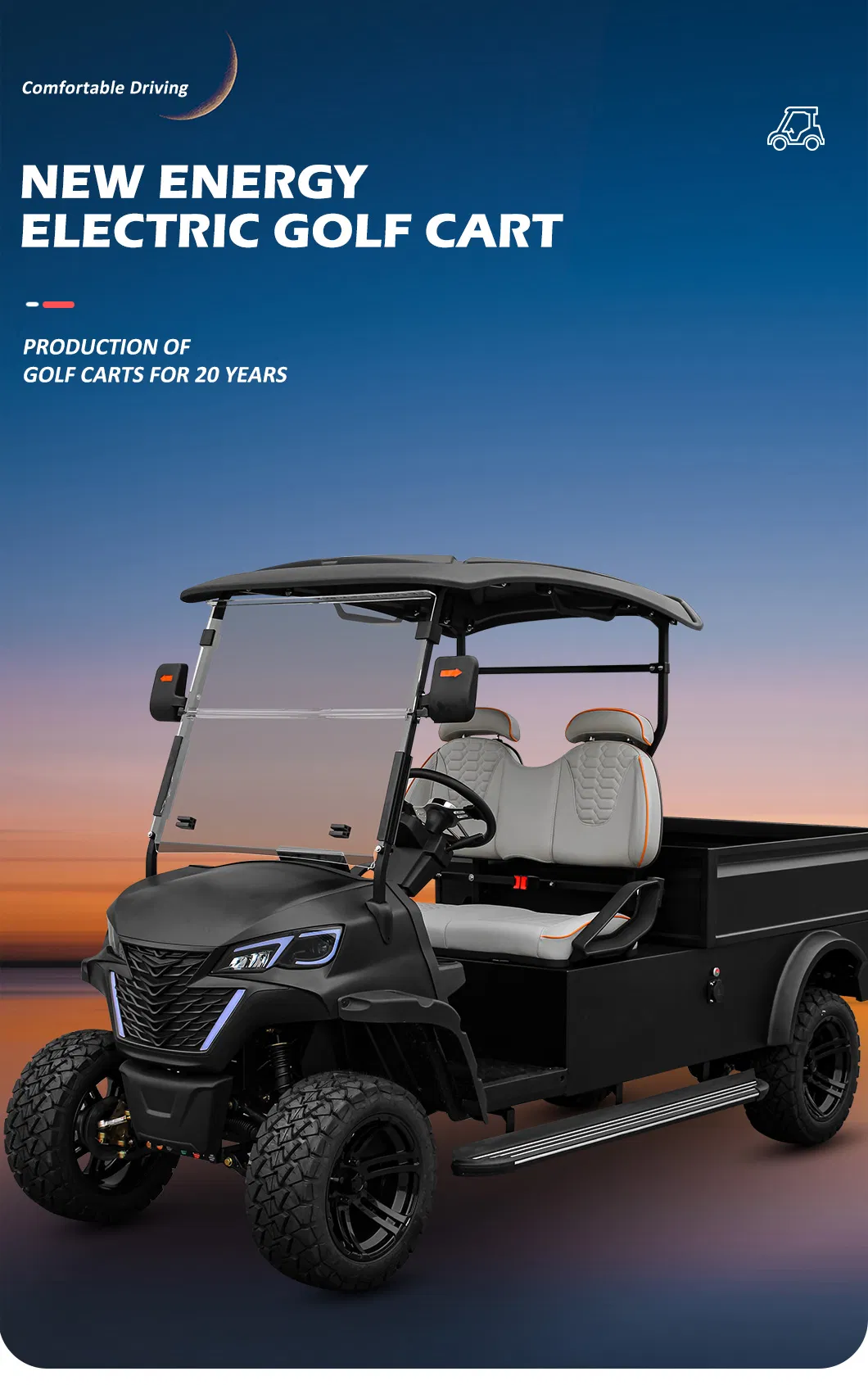 OEM ODM 2 Seater Utility Electric Club Car Golf Cart Bugyy with Cargo Box