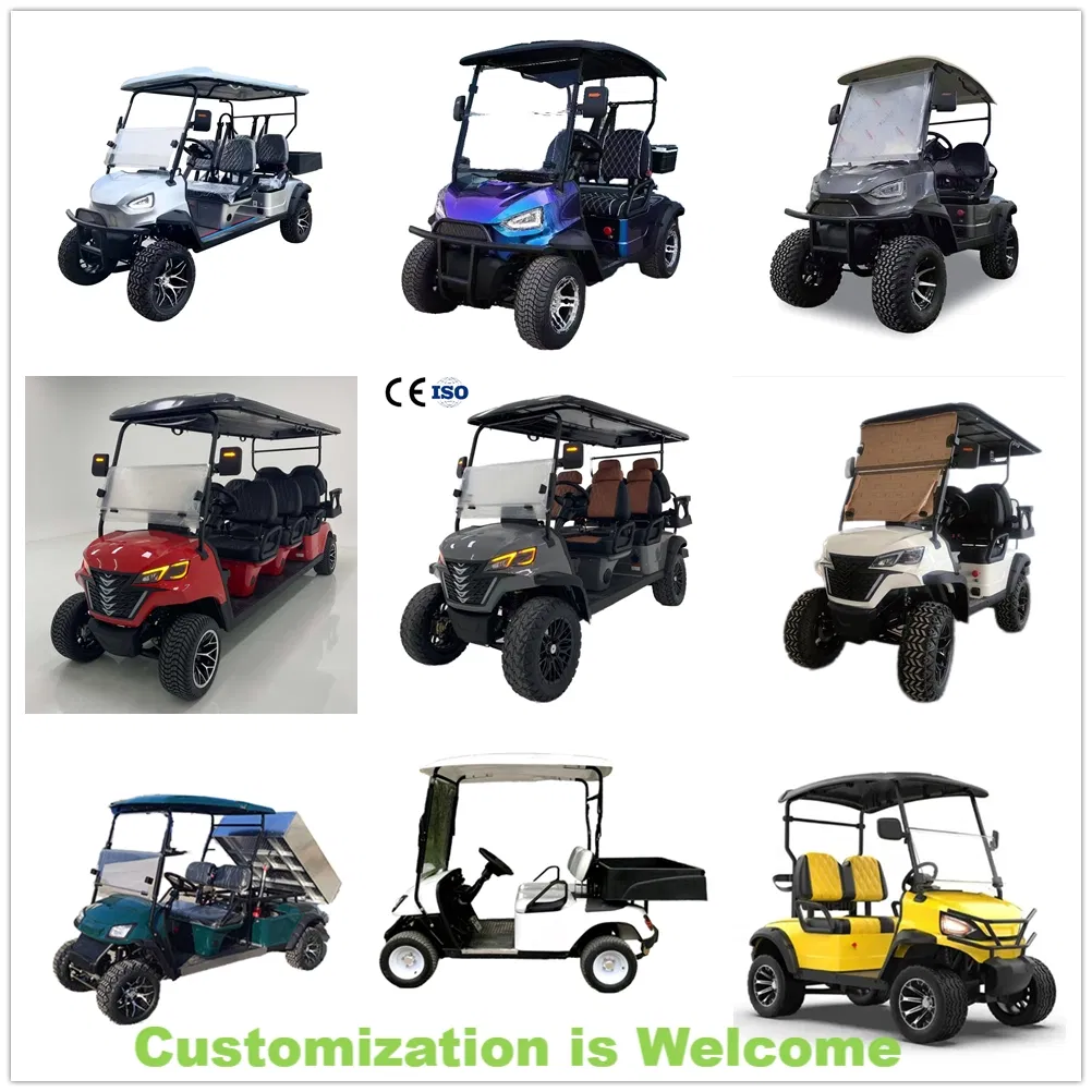 2+2 Seater All-Weather Enclosed Golf Buggy Wiper Equipped, Weatherproof Cabin, Ideal for Rainy or Cold Climate Transport Electric Golf Cart