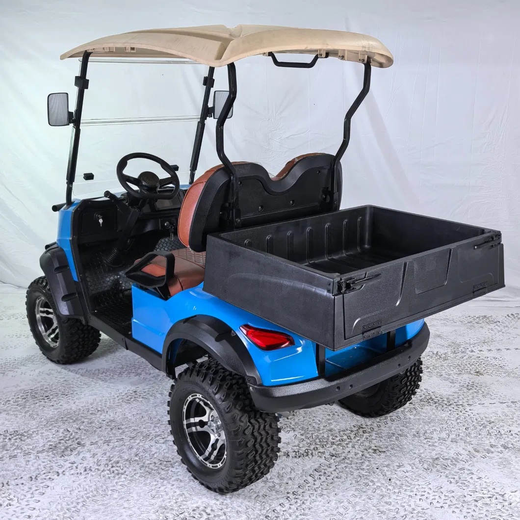 Powerful 5kw Motorized Golf Cart for Two, Equipped with Spacious Cargo Dump for Versatile Use