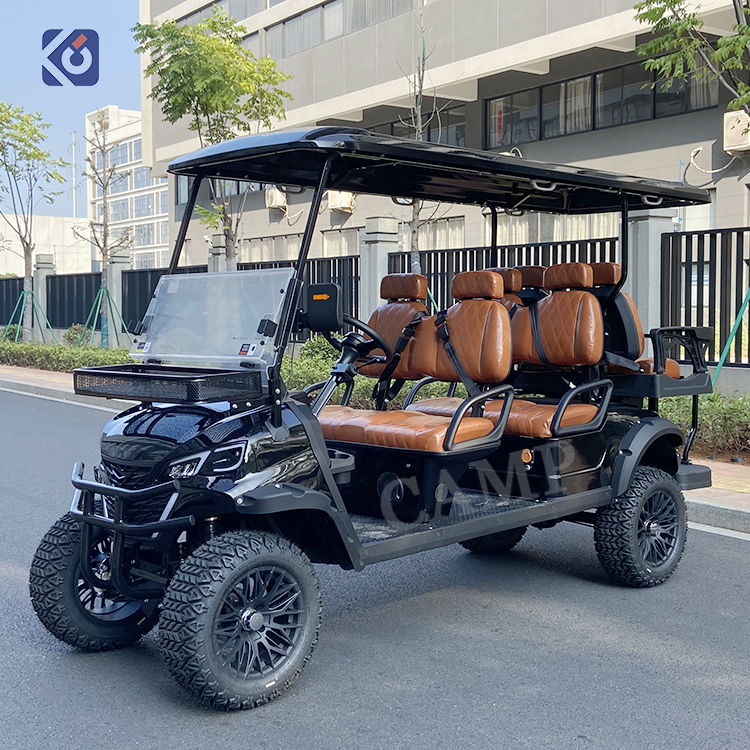 Camp Customizable Solar Panel Electric Golf Cart 6 Seater Sightseeing Golf Scooter Off Road Club Car