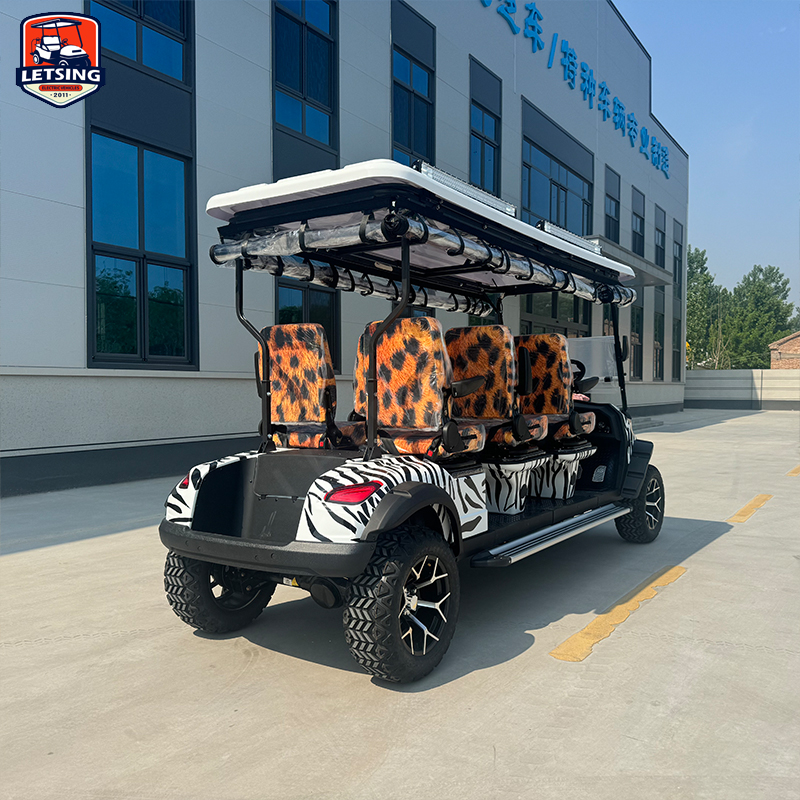 Customized 4-wheel Drive 6-seater Electric Golf Cart Upgrade with Solar Panels, Suitable for Resort Clubs