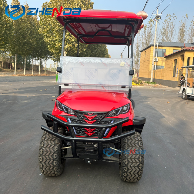 Zhenda Factory Battery Operated Club Car 4 Seater 60V Lithium Battery Golf Buggy Electric Custom Golf Cart for Sale