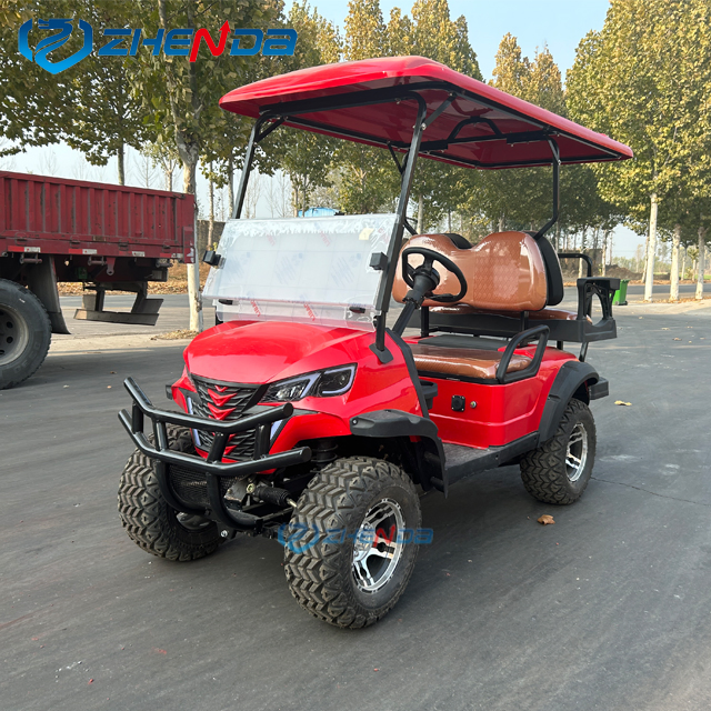Zhenda Factory Battery Operated Club Car 4 Seater 60V Lithium Battery Golf Buggy Electric Custom Golf Cart for Sale