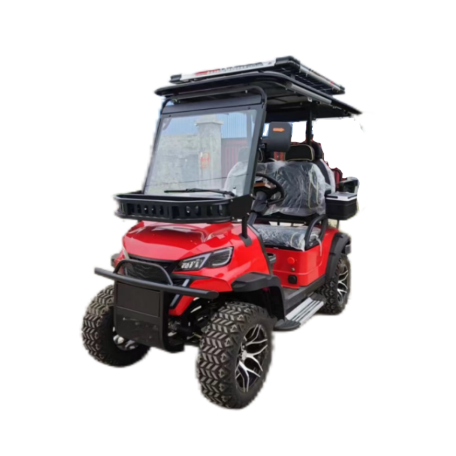 Factory Direct Sales 2+2 Seaters Electric Golf Cart Add Solar Panel Four Wheel Disc Brake