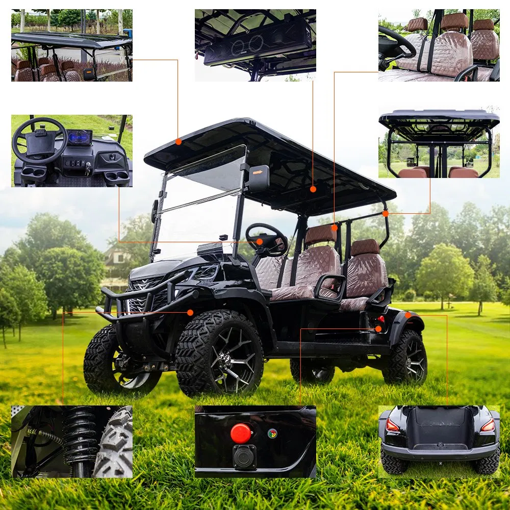 Hightop Golf Car Golf Club Golf Cargo Car AC Motor Utility Wheel 6 Seater Trolley Golf Course Electric Golf Buggies Cart Manufacturer